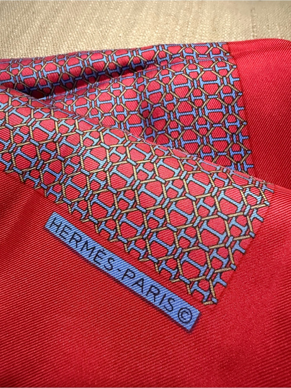 Vintage Hermès Paris Silk Pocket Square Scarf 16.5” NWT Neiman Marcus